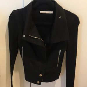 Karen Millen denim/knit  moto jacket